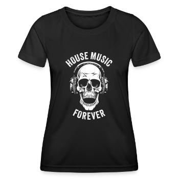 HOUSE MUSIC FOREVER - Frauen Funktions-T-Shirt - Schwarz - Vorne - AI Model Female 172 light (172cm)
