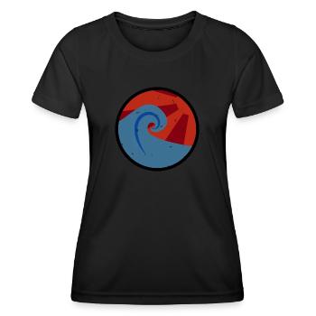 Vague style rétro - T-shirt sport Femme - noir - Devant - AI Model Female 172 light (172cm)