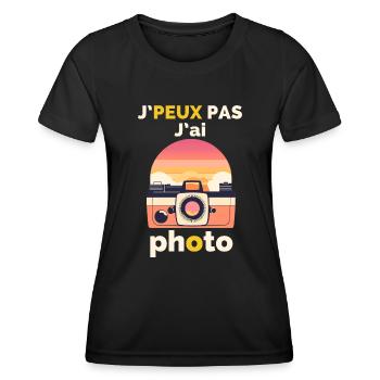 Ich kann nicht, ich habe ein Foto - Frauen Funktions-T-Shirt - Schwarz - Vorne - AI Model Female 172 light (172cm)