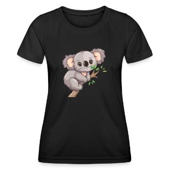 Happy koala ours koala sur bambou - T-shirt sport Femme - noir - Devant - AI Model Female 172 light (172cm)