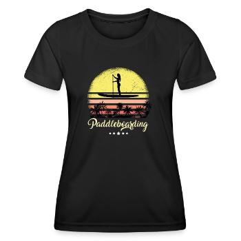Stand Up Paddle Boarding Vintage Retro Sport - Women's Functional T-Shirt - black - Front - AI Model Female 172 light (172cm)