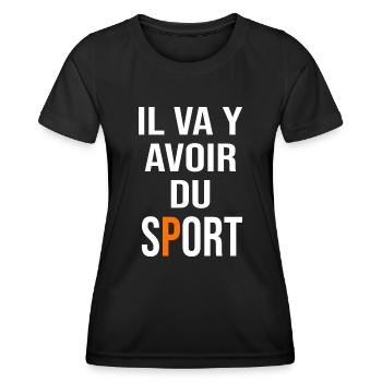 Il va y avoir du sport coach coaching - T-shirt sport Femme - noir - Devant - AI Model Female 172 light (172cm)