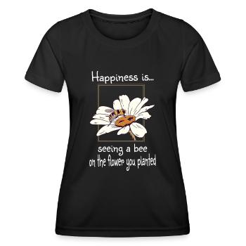 Conservation de la nature Protection de l’environnement Jardinier Jardinier Abeille - T-shirt sport Femme - noir - Devant - AI Model Female 172 light (172cm)