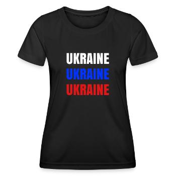 Ukraine Russian Flag - Frauen Funktions-T-Shirt - Schwarz - Vorne - AI Model Female 172 light (172cm)
