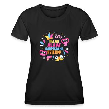 Costume de carnaval Carnaval - T-shirt sport Femme - noir - Devant - AI Model Female 172 light (172cm)