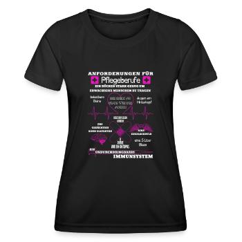 Anforderungen für Pflegeberufe - Frauen Funktions-T-Shirt - Schwarz - Vorne - AI Model Female 172 light (172cm)