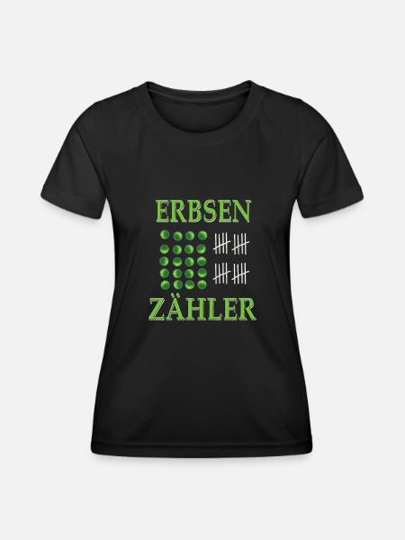 Erbsenzähler - Frauen Funktions-T-Shirt - Schwarz