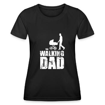 Le papa qui marche - T-shirt sport Femme - noir - Devant - AI Model Female 172 light (172cm)