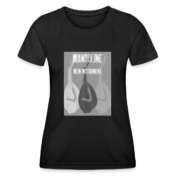 Mandoline Mein Instrument Pop Art grau - Frauen Funktions-T-Shirt - Schwarz - Vorne - AI Model Female 172 light (172cm)