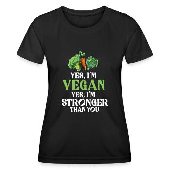 Vegan Veganer Vegetarier Tierschutz Bio - Frauen Funktions-T-Shirt - Schwarz - Vorne - AI Model Female 172 light (172cm)