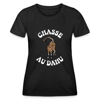 chasse au dahu - T-shirt sport Femme - noir - Devant - AI Model Female 172 light (172cm)