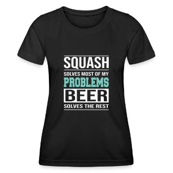 Squash solves most of my Problems - Frauen Funktions-T-Shirt - Schwarz - Vorne - AI Model Female 172 light (172cm)