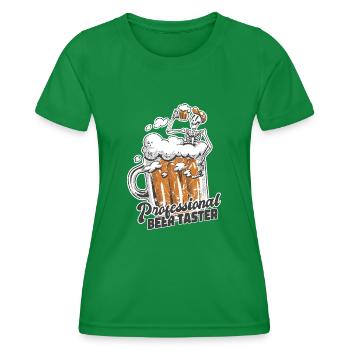beer tester - Women's Functional T-Shirt - kelly green - Front - AI Model Female 172 dark (172cm)