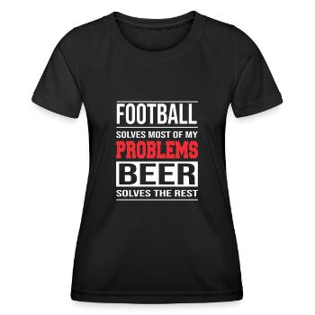 Football solves Most of my Problems - Frauen Funktions-T-Shirt - Schwarz - Vorne - AI Model Female 172 light (172cm)