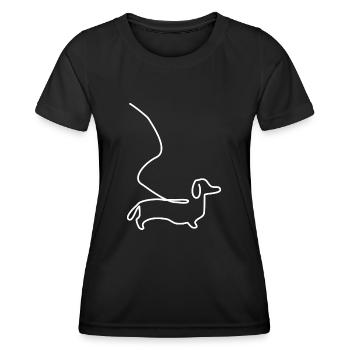 Dackel Zeichnung Hund - Frauen Funktions-T-Shirt - Schwarz - Vorne - AI Model Female 172 light (172cm)