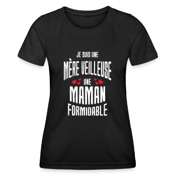 Je suis une mère veilleuse une maman formidable - T-shirt sport Femme - noir - Devant - AI Model Female 172 light (172cm)