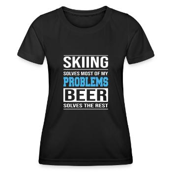 Le ski résout la plupart de mes problèmes - T-shirt sport Femme - noir - Devant - AI Model Female 172 light (172cm)