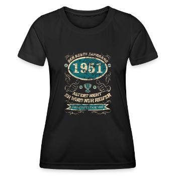 1951 der bester Jahrgang Design - Frauen Funktions-T-Shirt - Schwarz - Vorne - AI Model Female 172 light (172cm)