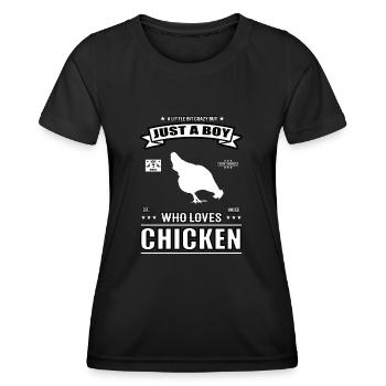 Just a Boy Who Loves Chickens Outfit - Women's Functional T-Shirt - black - Front - AI Model Female 172 light (172cm)