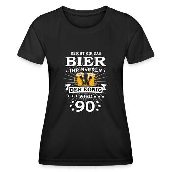 Reicht mir das Bier ihr Narren der König wird 90 - Frauen Funktions-T-Shirt - Schwarz - Vorne - AI Model Female 172 light (172cm)