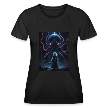 Kraken of the Cosmos - Women's Functional T-Shirt - black - Front - AI Model Female 172 light (172cm)
