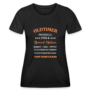 60.Geburtstag Oldtimer, 1964 - Frauen Funktions-T-Shirt - Schwarz - Vorne - AI Model Female 172 light (172cm)