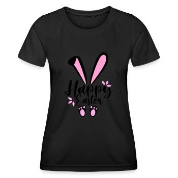 Happy Easter Bunny - Frauen Funktions-T-Shirt - Schwarz - Vorne - AI Model Female 172 light (172cm)