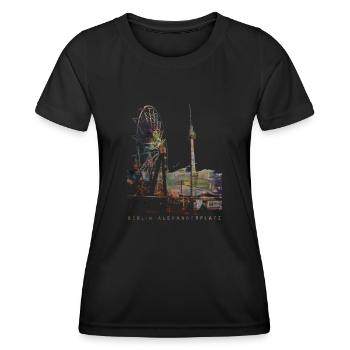 Berlin Alexanderplatz künstlerisches Design - Frauen Funktions-T-Shirt - Schwarz - Vorne - AI Model Female 172 light (172cm)