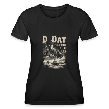D-Day Der Anfang vom Ende 80. Jahrestag 20 - Frauen Funktions-T-Shirt - Schwarz - Vorne - AI Model Female 172 light (172cm)