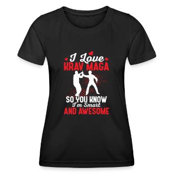 I Love Krav Maga Training Martial Arts - Frauen Funktions-T-Shirt - Schwarz - Vorne - AI Model Female 172 light (172cm)