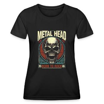 Metallkopf - Frauen Funktions-T-Shirt - Schwarz - Vorne - AI Model Female 172 light (172cm)