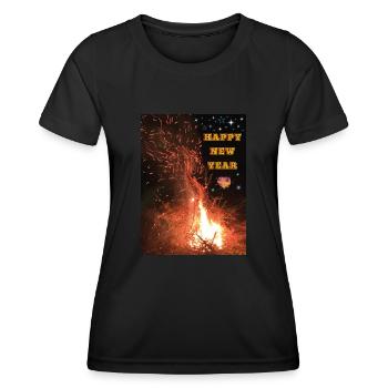 Happy New Year! I wish you a Happy New Year! - Frauen Funktions-T-Shirt - Schwarz - Vorne - AI Model Female 172 light (172cm)