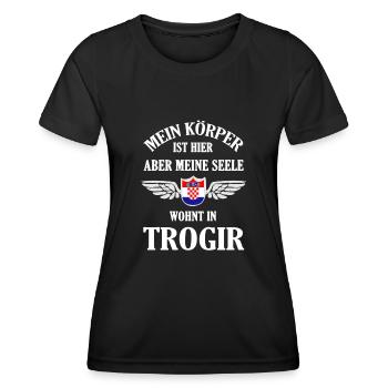 Trogir Sehnsucht – Historisches Juwel an der Adria - Frauen Funktions-T-Shirt - Schwarz - Vorne - AI Model Female 172 light (172cm)