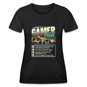 Gamer Logik Gaming Zocken Zocker - Frauen Funktions-T-Shirt - Schwarz - Vorne - AI Model Female 172 light (172cm)