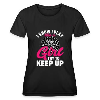 Drôle de fléchettes idée cadeau pour les joueurs de fléchettes fléchettes - T-shirt sport Femme - noir - Devant - AI Model Female 172 light (172cm)