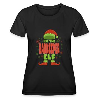 Bartender Christmas Elf - Women's Functional T-Shirt - black - Front - AI Model Female 172 light (172cm)