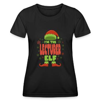 Dozent Weihnachtself - Frauen Funktions-T-Shirt - Schwarz - Vorne - AI Model Female 172 light (172cm)