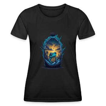 Grenouille - T-shirt sport Femme - noir - Devant - AI Model Female 172 light (172cm)