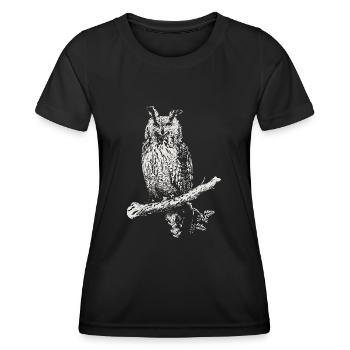 Die Eule - Frauen Funktions-T-Shirt - Schwarz - Vorne - AI Model Female 172 light (172cm)