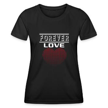 Liebe Forever I Love You Herz Hearts Wahre Liebe - Frauen Funktions-T-Shirt - Schwarz - Vorne - AI Model Female 172 light (172cm)