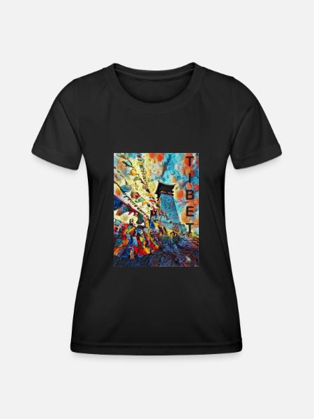 Tibet - Frauen Funktions-T-Shirt - Schwarz