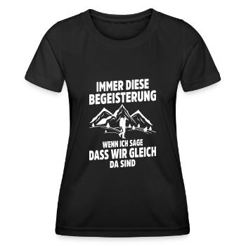 Wandern Bergsteigen Wanderer Natur Berge - Frauen Funktions-T-Shirt - Schwarz - Vorne - AI Model Female 172 light (172cm)