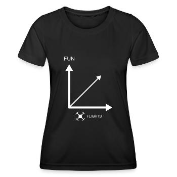 Plus de vols de drones - plus de plaisir - T-shirt sport Femme - noir - Devant - AI Model Female 172 light (172cm)