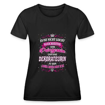 Dekorateurin und Prinzessin T-Shirt - Frauen Funktions-T-Shirt - Schwarz - Vorne - AI Model Female 172 light (172cm)