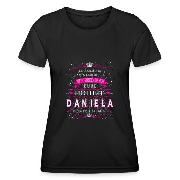 Eure Hoheit Daniela betritt den Raum - Frauen Funktions-T-Shirt - Schwarz - Vorne - AI Model Female 172 light (172cm)