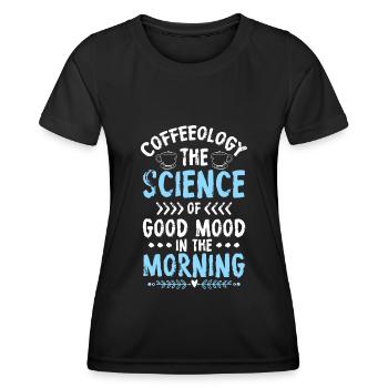 Tasse de grains de café Lève-tôt - T-shirt sport Femme - noir - Devant - AI Model Female 172 light (172cm)