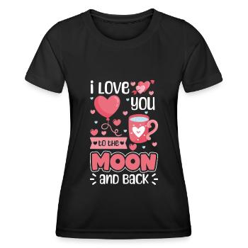 Valentine's Day Couple Wife Affection - Women's Functional T-Shirt - black - Front - AI Model Female 172 light (172cm)