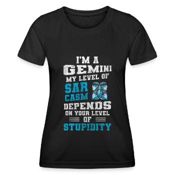Élément du zodiaque du signe du zodiaque - T-shirt sport Femme - noir - Devant - AI Model Female 172 light (172cm)