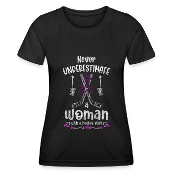 Hockey Team Players Skate - Women's Functional T-Shirt - black - Front - AI Model Female 172 light (172cm)