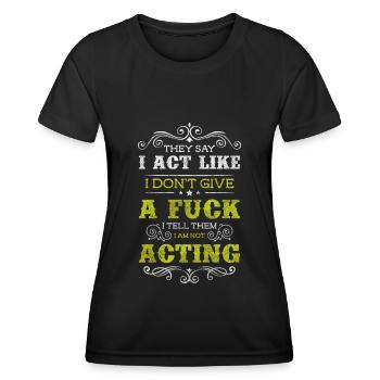 Devise antisociale des rebelles - T-shirt sport Femme - noir - Devant - AI Model Female 172 light (172cm)